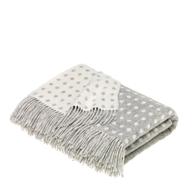 Bronte by Moon Grey Spot Lambswool Throw 140x185cm