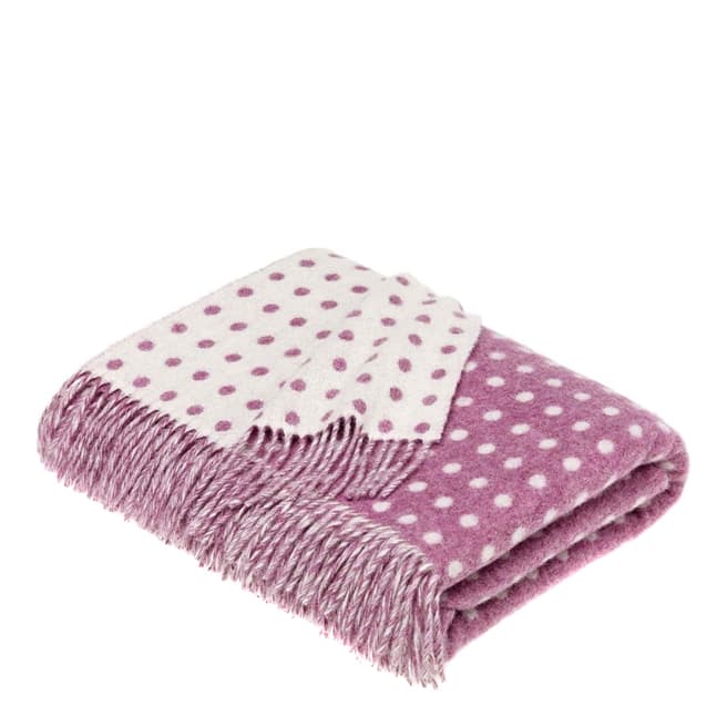 Bronte by Moon Lilac Spot Lambswool Throw 140x185cm