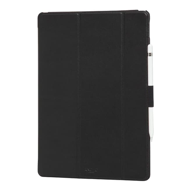 Knomo Black Ipad Pro Tri Fold Leather Folio