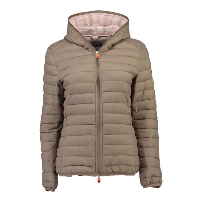 Geographical Norway Women's Taupe Daynight Hood Jacket