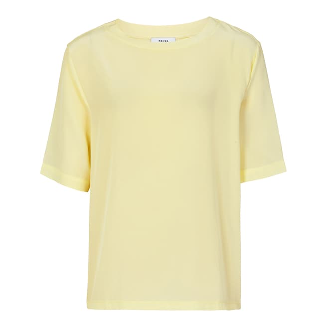 Reiss Lemon Greer Oversized Silk Front T-Shirt