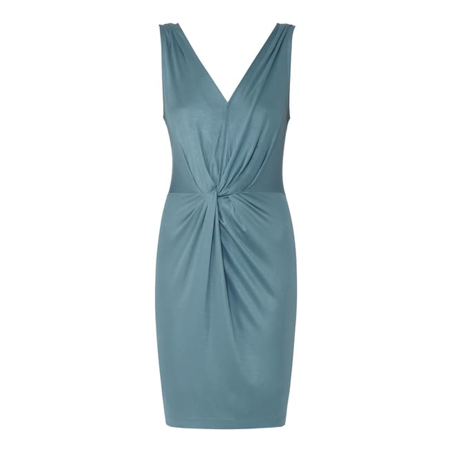 Reiss Blue Kiera Twist Detail Dress