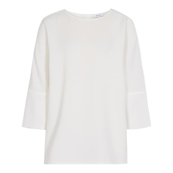 Reiss Off White Bells Button Back Top