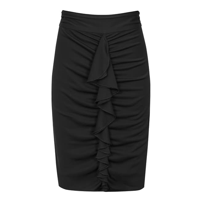 Reiss Black Chaser Rushed Fitted Skirt