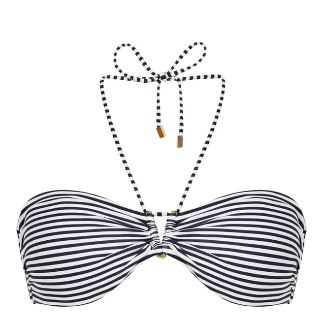 Reiss Off White/Navy Bermuda Stripe Bikini Top