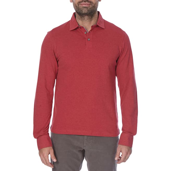 Hackett London Red/Navy London Essentials Cotton Polo Shirt