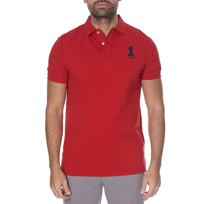 Hackett London Red/Sky Cotton Stretch Polo Shirt