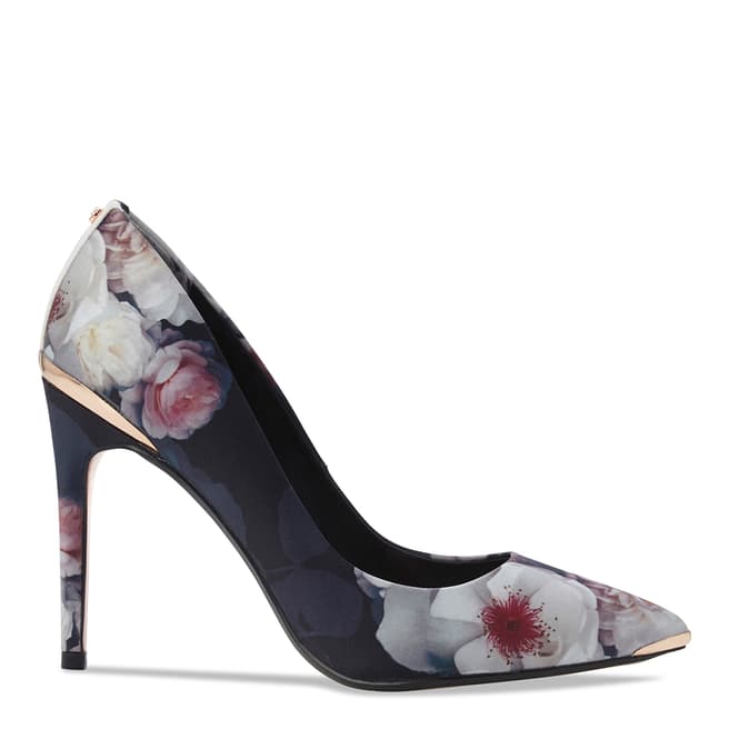 Ted Baker Black Floral Print Kawaap Stiletto Courts