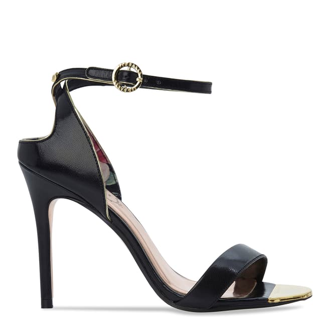 Ted Baker Black Leather Mirobell Cut Out Stiletto Sandals