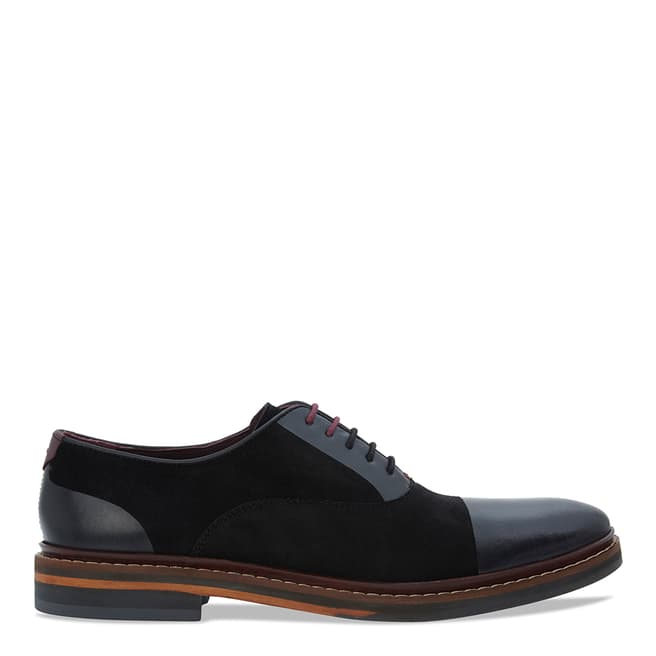 Ted Baker Black Leather & Suede Saskat Lace Up Oxford Shoes