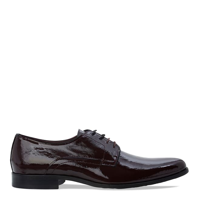 Ted Baker Burgundy Patnet Leather Aundre Lace Up Gibson Shoes