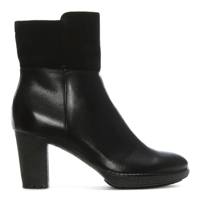 Manas Black Leather & Suede Contrast Ankle Boots