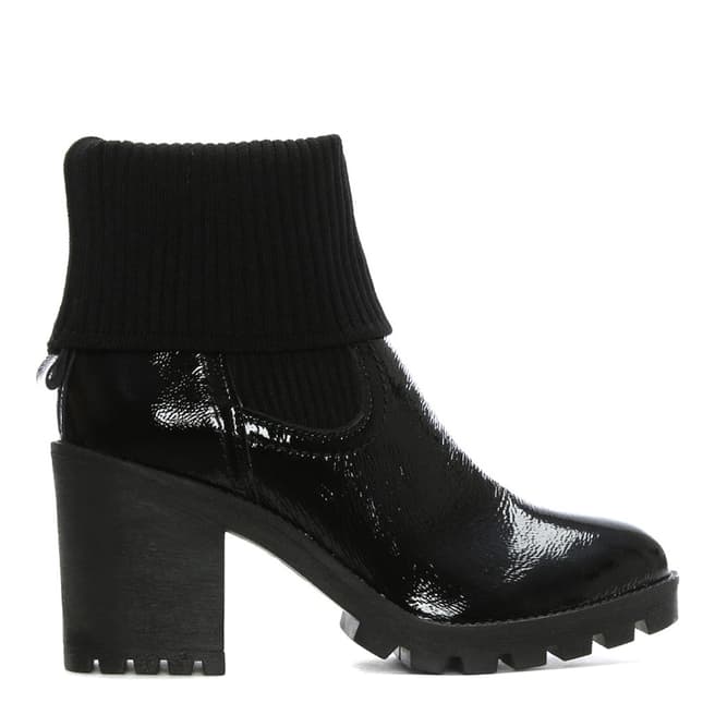 Morichetti Black Patent Leather Sock Cuff Chelsea Boots