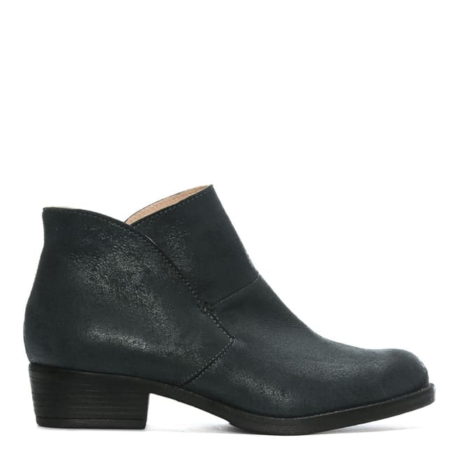 Morichetti Grey Leather Shaped Top Line Ankle Boots