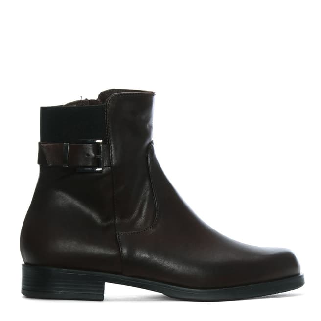 Morichetti Brown Leather Elasticated Ankle Boots