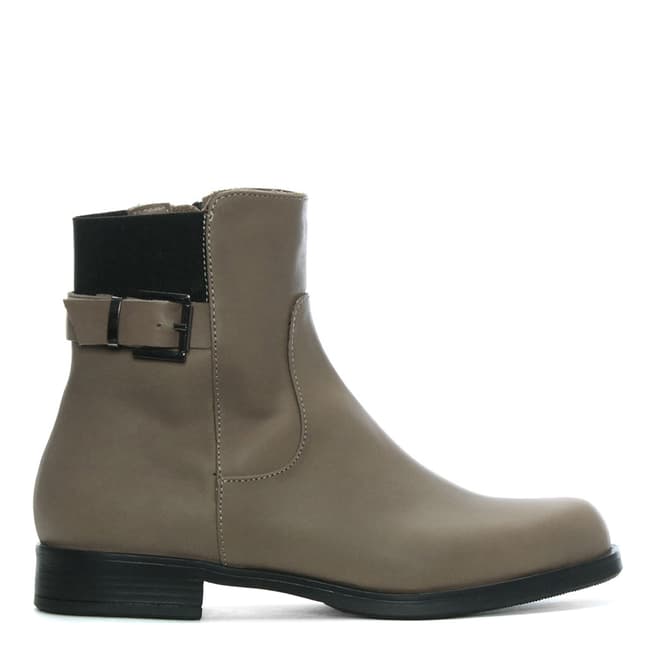 Morichetti Taupe Leather Elasticated Ankle Boots