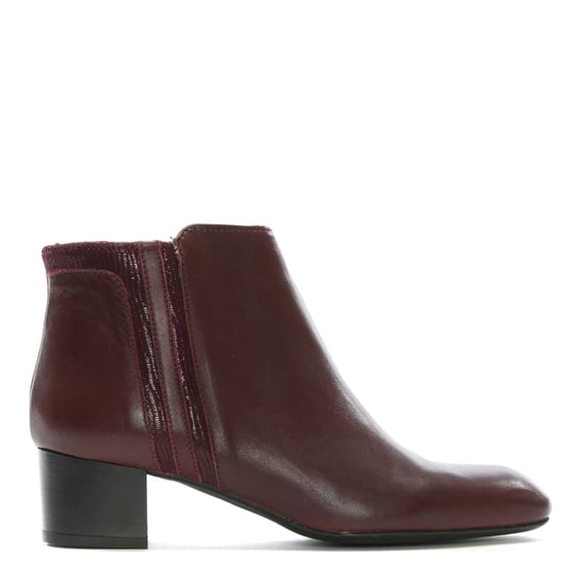 Lamica Burgundy Leather Reptile Insert Ankle Boots