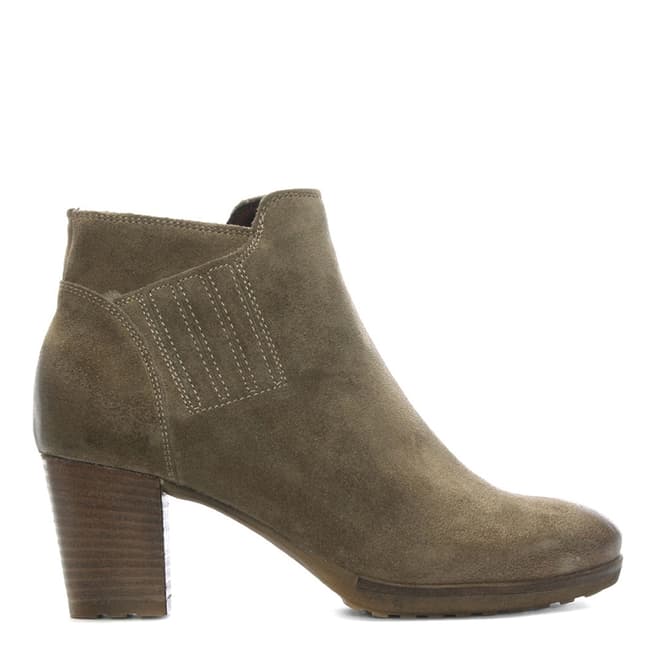 Manas Taupe Suede Heeled Ankle Boots