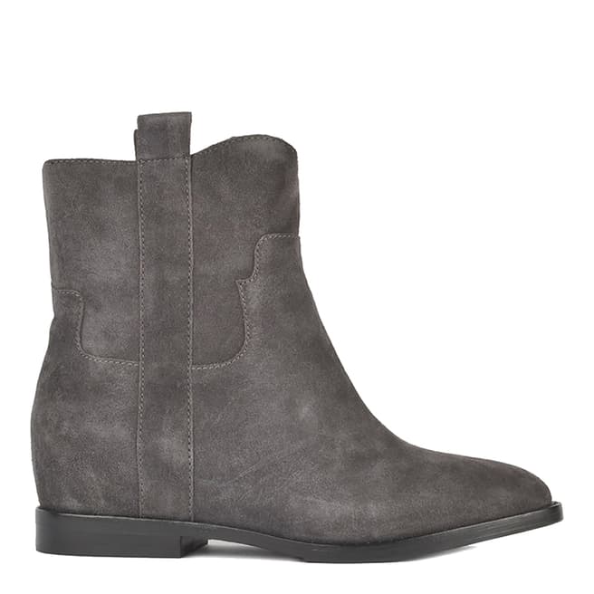 ASH Grey Suede Jane Low Wedge Ankle Boots