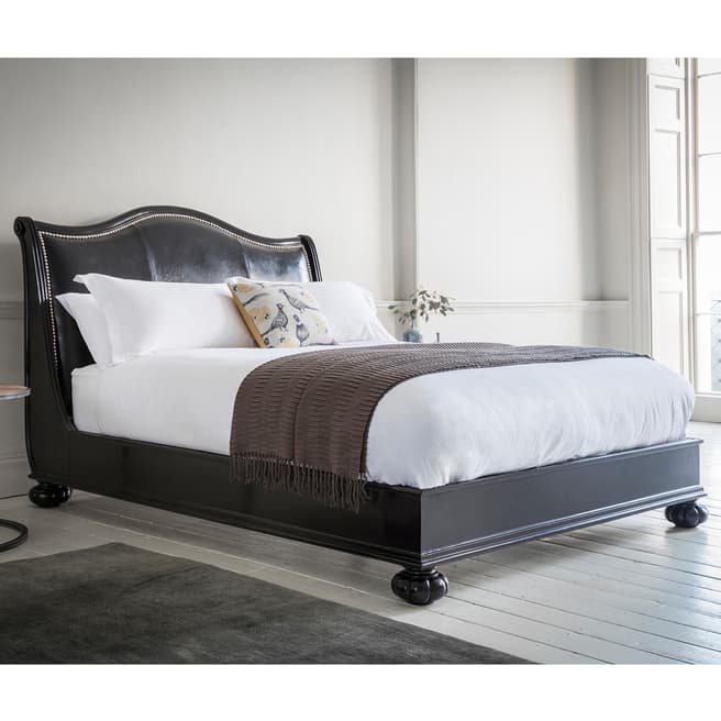 Gallery Living Safari 5' Bed Low End Ebony with Crocodile Leather
