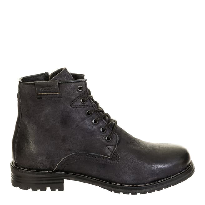Guess Black Leather Lace Up Ankle Boots