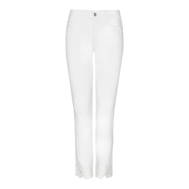 NYDJ White Alina Ankle Crop Cotton Stretch Jeans