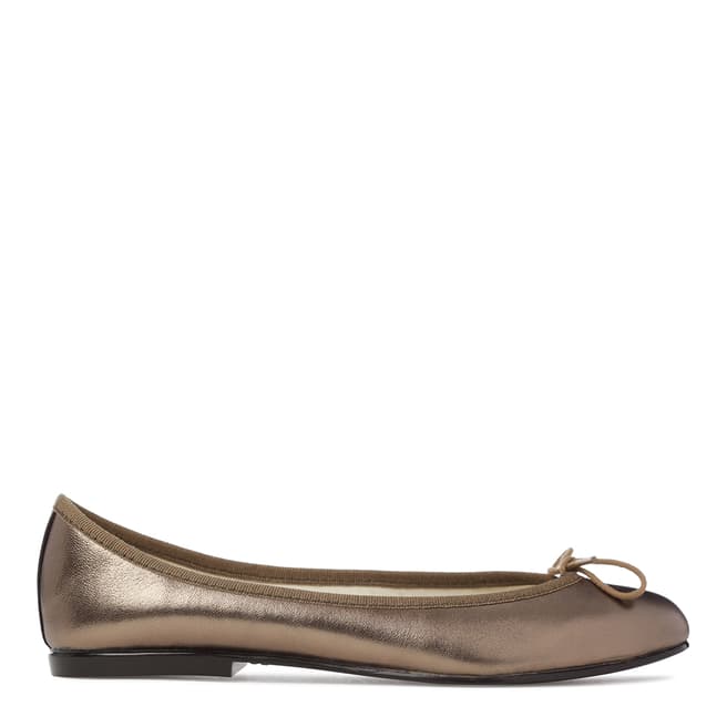 French Sole Graphite Metallic Leather India Flats