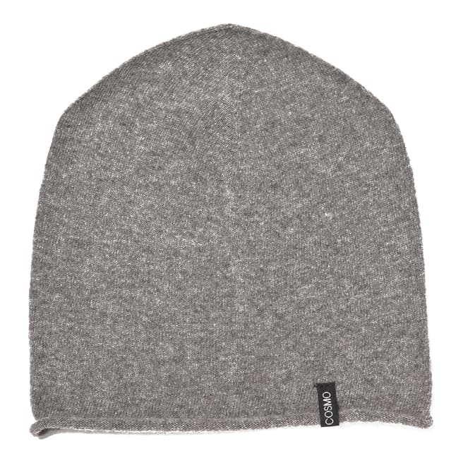 Love Cashmere Light Grey Unisex Cashmere Rolled Hem Hat