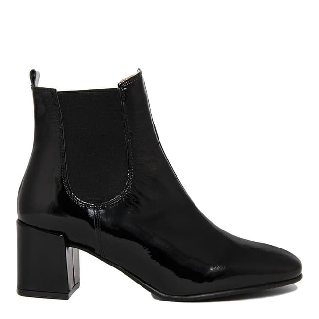 EJE Patent Black Leather Heeled Chelsea Boot