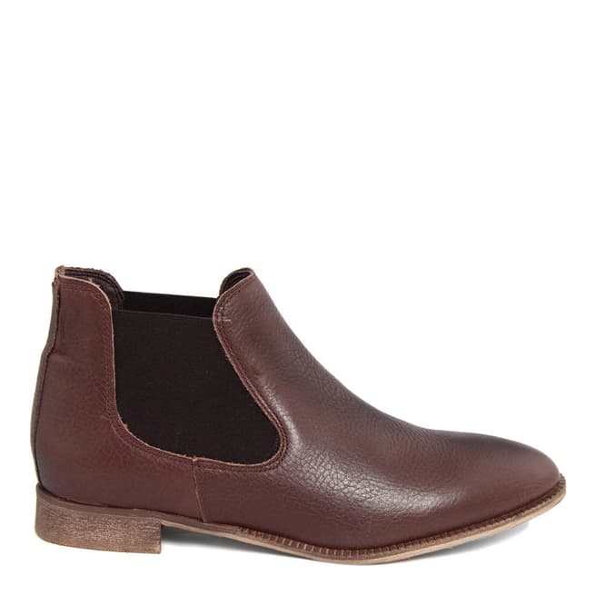 Eye Brown Leather Contrast Gusset Chelsea Boot