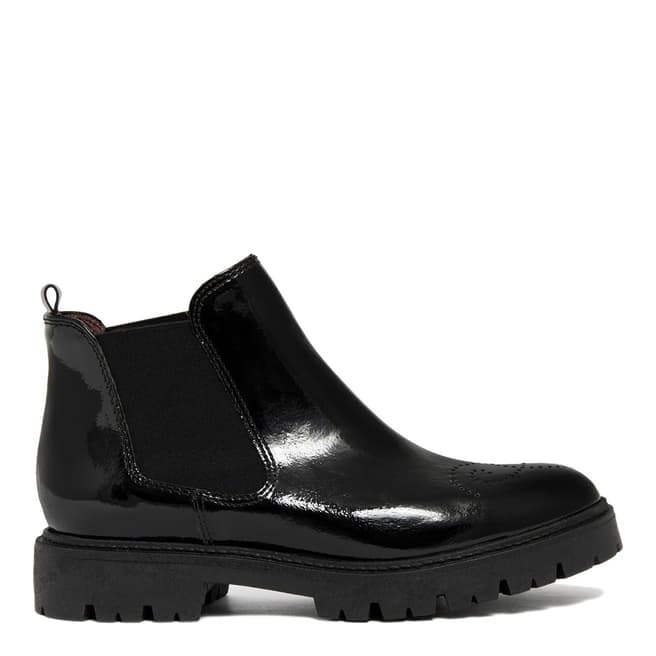 EJE Black Patent Leather Chunky Sole Chelsea Boot