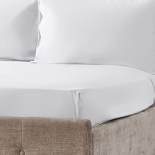 Hotel Living 600TC Double Fitted Sheet, White