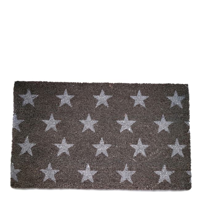 Artsy Doormats Grey/White Stars Coir Doormat