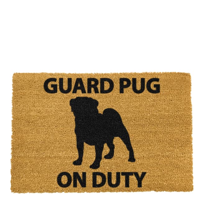 Artsy Doormats Natural Guard Pug Doormat
