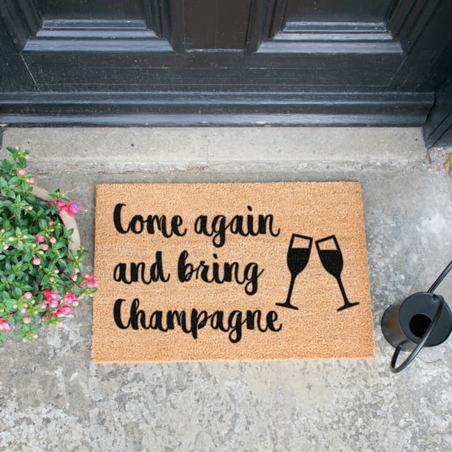Artsy Doormats Natural/Black Bring Champagne Doormat