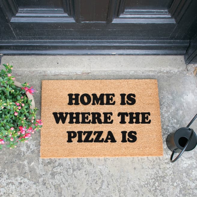 Artsy Doormats Natural Home Is Where The Pizza Is Doormat