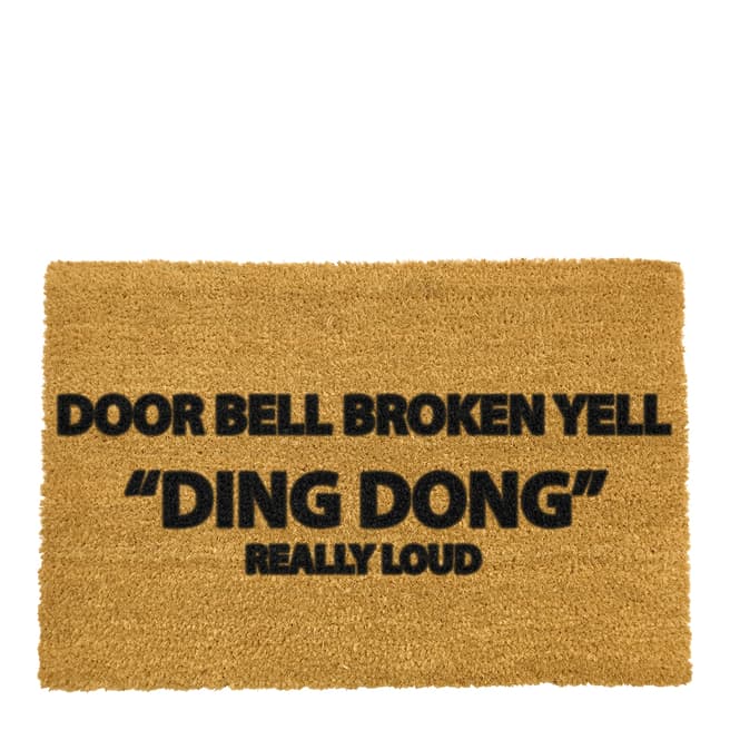 Artsy Doormats Natural Yell Ding Dong Doormat