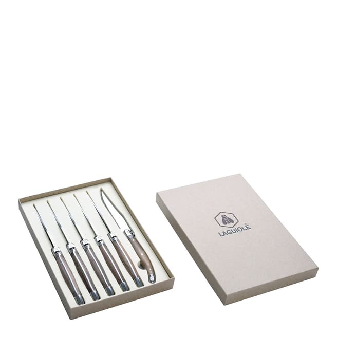 Laguiole Set of 6 Stainless Steel Foldable Steak Knives
