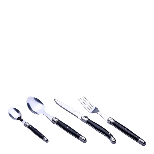 Laguiole 24 Piece Black/White Cutlery Set