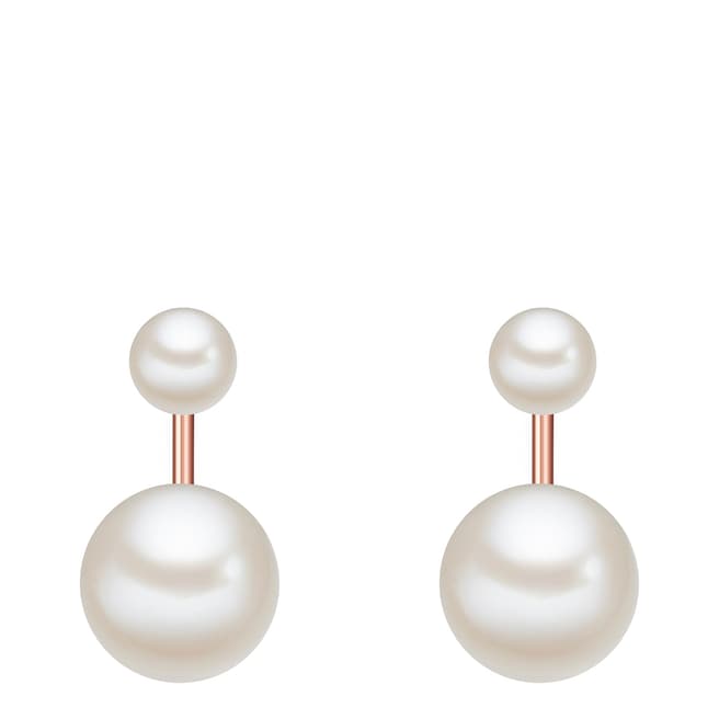 The Pacific Pearl Company Rose Gold Plated/White Pearl Drop Earrings