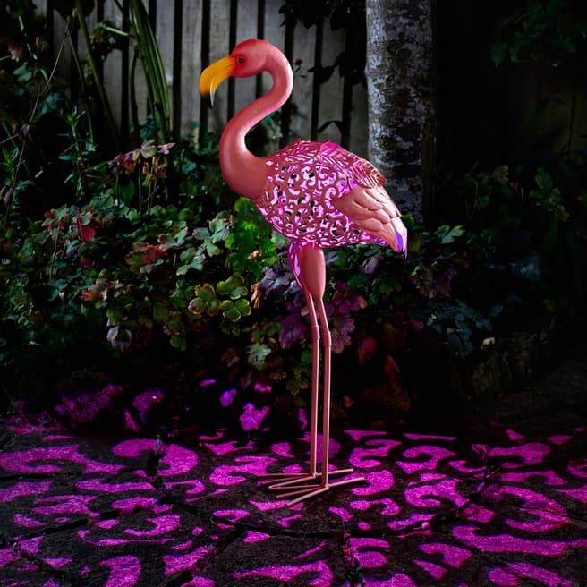 Smart Solar Pink Flamingo Silhouette Light