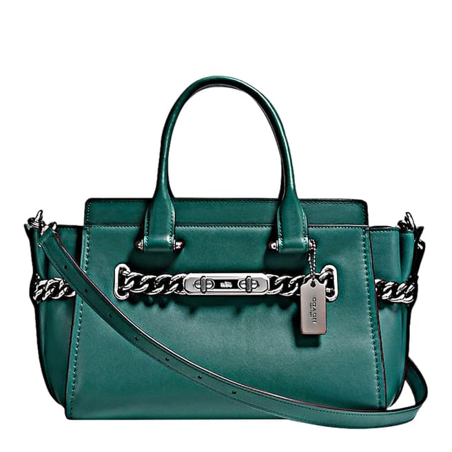 Coach Dark Turquoise ID Glovetanned Leather Refresh Coach 27 Swagger Bag