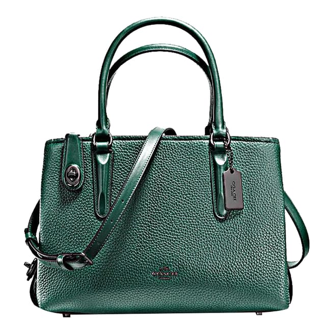 Coach Dark Turquoise Pebble Leather Brooklyn 28 Carryall