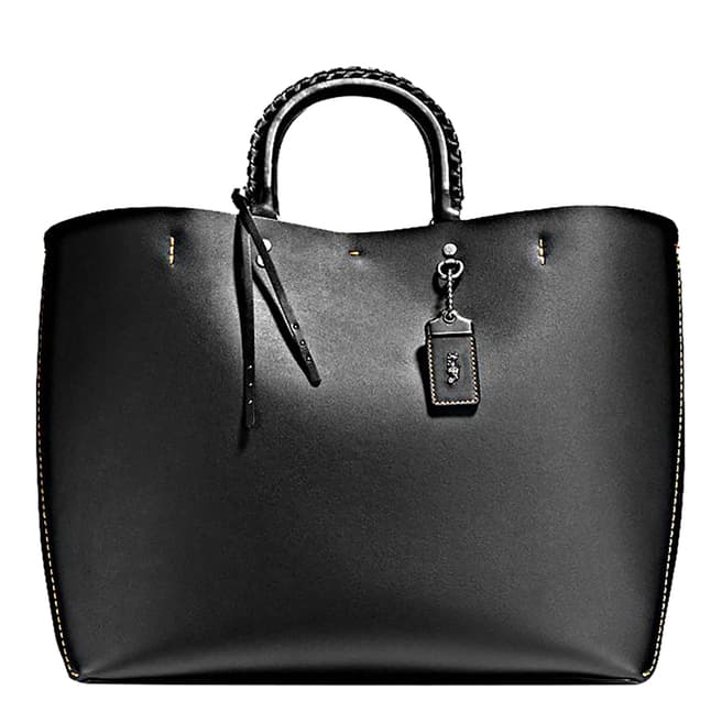 Coach Black Embellished Handle Rogue Tote