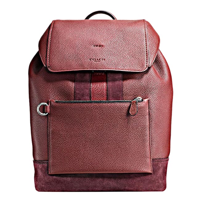Coach Brick Red/Cherry Leather Manhattan Backpack