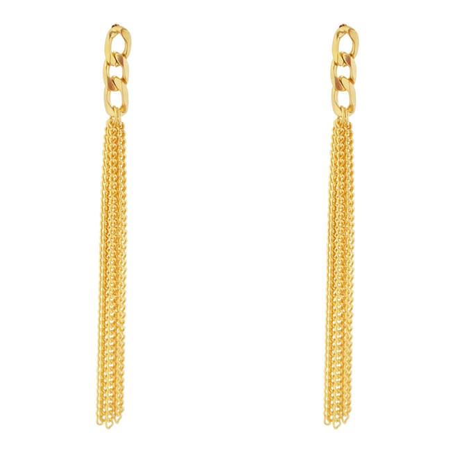 Chloe Collection by Liv Oliver Gold Chain Fringe Earrings