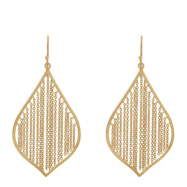 Chloe Collection by Liv Oliver Gold Cascade Fringe Earrings