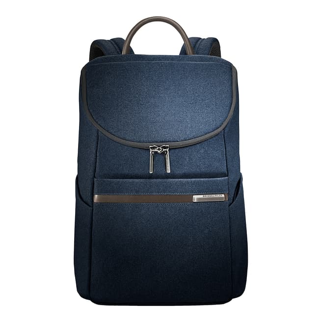 Briggs & Riley Navy Small Wide-Mouth Backpack 38cm