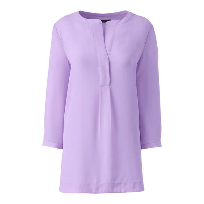 Lands End Frosted Lavender Popover Tunic Blouse