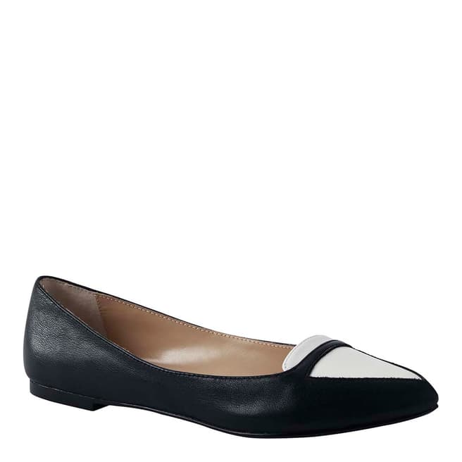 Lands End Black/White Contrast Pointed-toe Loafers